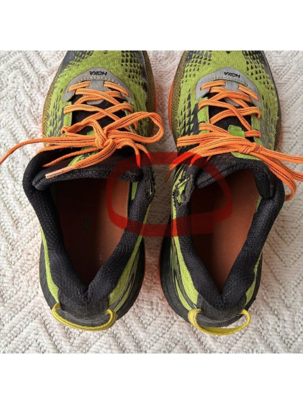 HOKA Men’s Speed Instinct 2 Trail Running Shoes Green Orange Size 9 READ DESC - Picture 4 of 7